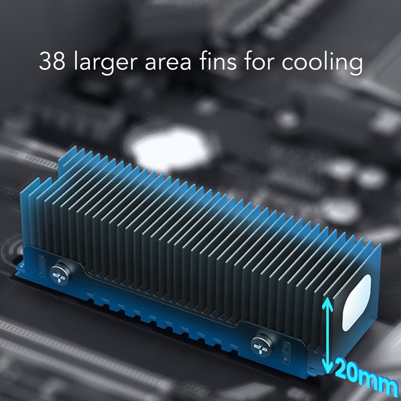 M.2 SSD Cooler 38 Cooling Fins Multi Channel Base Mg