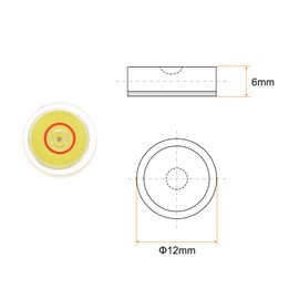 HARFINGTON 3pcs Round Bubble Level 12x6mm Mini Circular Bullseye Spirit Levels for Leveling Camera Tripod Telescope Workshop Turntable Pictures Frame, Yellow