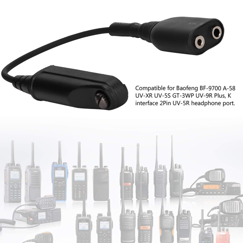 Goshyda Audio Cable Adapter, A58 K-Head 2Pin Walkie Talkie Audio