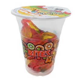Fun Fruit Bites Gummy Worm Cup (Halal) (Pack 14)