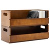 CroBlissful 2 Set Wooden CD Storage Box Holder Shelf Cassette