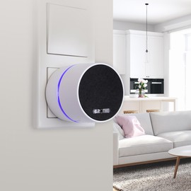 Grothe Calima 400 Mobile Wireless Doorbell Set with Front Doorbell, Wireless Doorbell, 500 m Range, 13 Melodies, Socket Operated, White (Optical Signal Display by Coloured LED Ring)