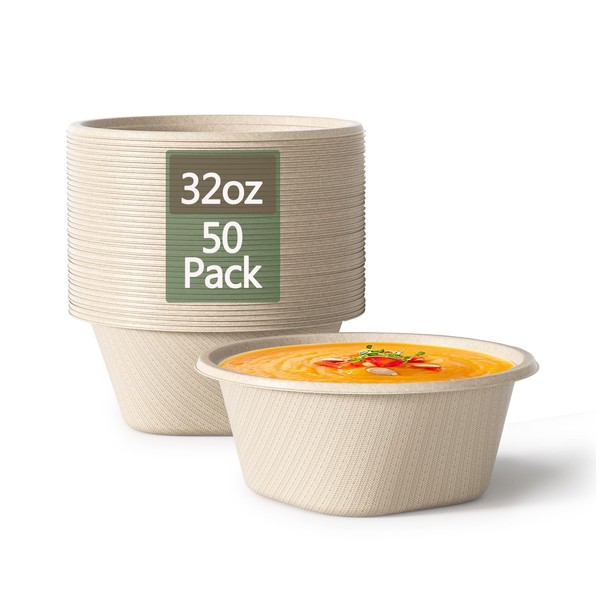 Homestockplus Homestockplus 32 Oz Deep Disposable Bowl, Paper Bowls Disposable