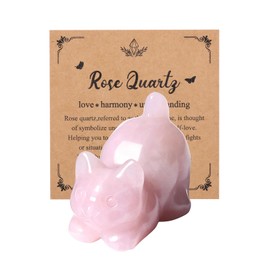 JSDDE Cat Figure Decoration, Gemstones Cat, Crystal Cat, Healing Stones Decoration for Cat Lovers, Decoration for Home, Office, Room (Rose Quartz)