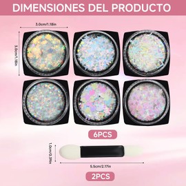 Gel con Purpurina Corporal y Facial 6pcs + 1pcs Aplicador