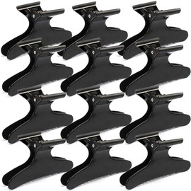 12 Pack Black Butterfly Hair Clips for Styling Sectioning Pro Hair Claws Clamps Clips for Cutting, Styling, Sectioning, Coloring Hair Styling Clips Hair Accessories for Women Girls
