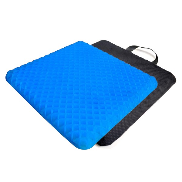 Tektrum Thick Orthopedic Premium Gel Seat Cushion Pad for Wheelchair, Car, Home, Office, Chairs, Travel - Relief for Hip Pain, Back Pain, Sweaty Bottom - Portable, Durable, Comfortable (GS1703)