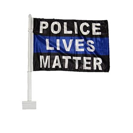 AES 12x18 Wholesale lot 12 Police Lives Matter Blue Line Double Sided Car Vehicle 12"x18" Flag