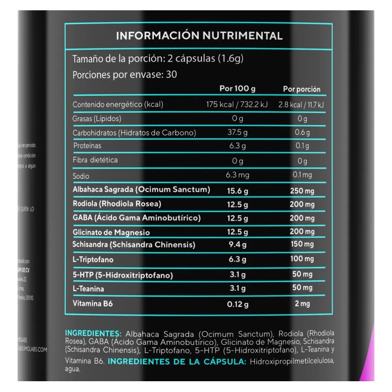 Dumo Labs Delta Night Rhodiola + Magnesio Gaba 60 Cápsulas