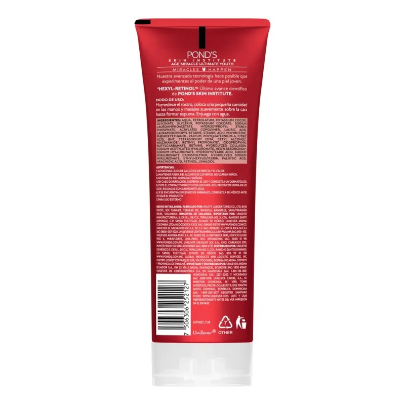 Pond's Age Miracle Limpiador Facial en Espuma con Hexyl-Retinol, 100g