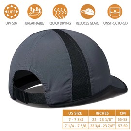 GADIEMKENSD Mens Hats Baseball Cap UPF 50+ Sun Quick Dry Lightweight Breathable Trucker Hat Outdoor Hiking Fishing Run Golf Sports Mesh Hats A Go Running Hat Quick Drying for Women Mens Dark Gray XL