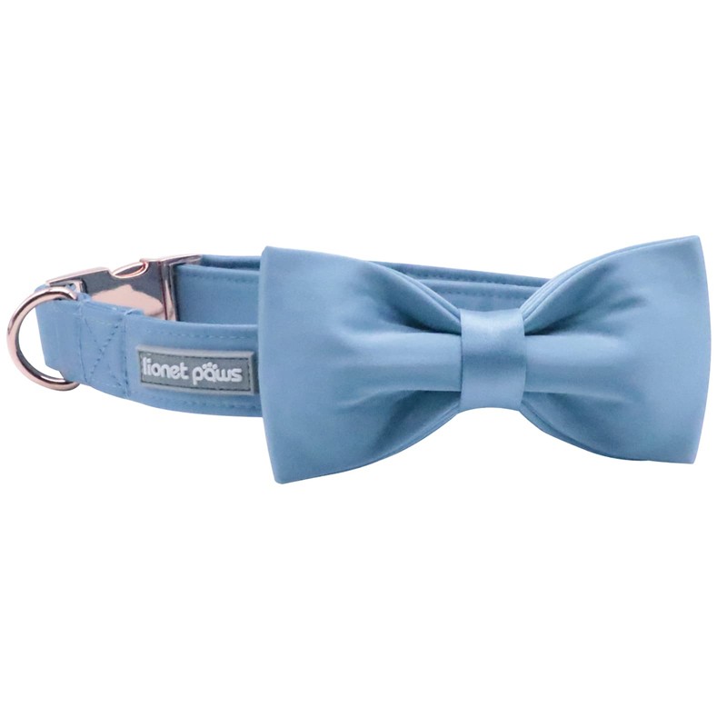 Lionet Paws Bowtie Dog Collar - Comfortable Silk Boy Dog