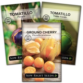 Sow Right Seeds - Tomatillo Seeds Garden Collection for Planting - Non-GMO Heirloom Packet with Instructions to Plant a Home Vegetable Garden - Mexican Husk Tomato - Ground Cherries - Great for Salsa