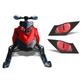 AMR Racing Snowmobile Headlight Eye Graphics Decal Cover Compatible with Ski Doo Rev XP Summit - Eclipse Red