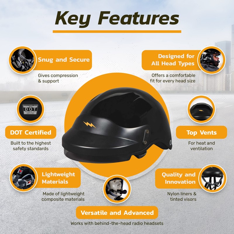 AMPED Off-Road DOT Certified UTV Open Face Helmet - Lightweight