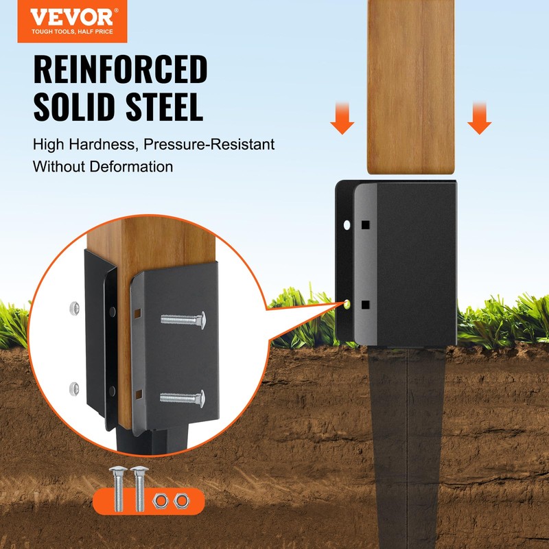 VEVOR Fence Post Anchor Ground Spike, 8 Pack 24 x