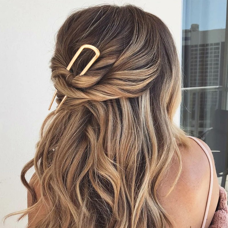 GWAWG Pack of 2 French Hair Pins Metal U-Shaped Hair