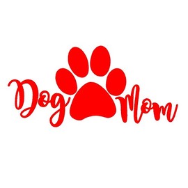 STICKER DAD Dog Mom V3 Vinyl Decal by stickerdad® - Size: 11", Color: RED - Windows, Walls, Bumpers, Laptop, Lockers, etc.