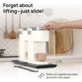 Ibyx Elegant Sliding Tray for Your Coffee Maker & Heavy Kitchen Appliances - Sturdy, Slides Easily from Under The Cabinet (Black, 7.5”W x 14.5”D)