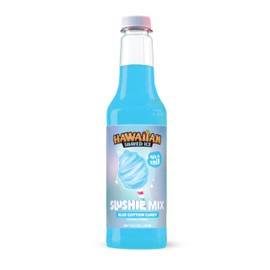 Hawaiian Shaved Ice Slushie Syrups - Blue Cotton Candy Slushie Mix – Perfect for Slushies, 12 oz Bottle, Mix with water, lemonade, juice and more