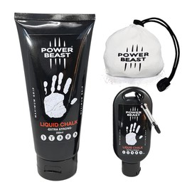 Power Beast Pack of Liquid Chalk 200 ml + 50 ml + 60 g Chalk Balls Refillable, Liquid Chalk, Chalk Magnesia, Liquid Chalk for Cross Training, Climbing, Calisthenics, Weightlifting, Pole Dance