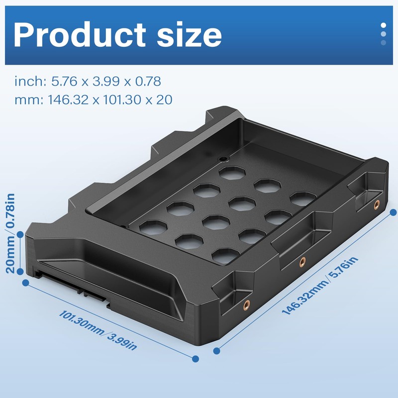 EJAY 2.5 to 3.5 Hard Drive Adapter for SSD/HDD, SATA