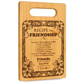 A Special Friendship Bamboo Cutting Board for Women Friends Bestie - Friendship Birthday Gift with Inspirational Quote - Kitchen Decoration