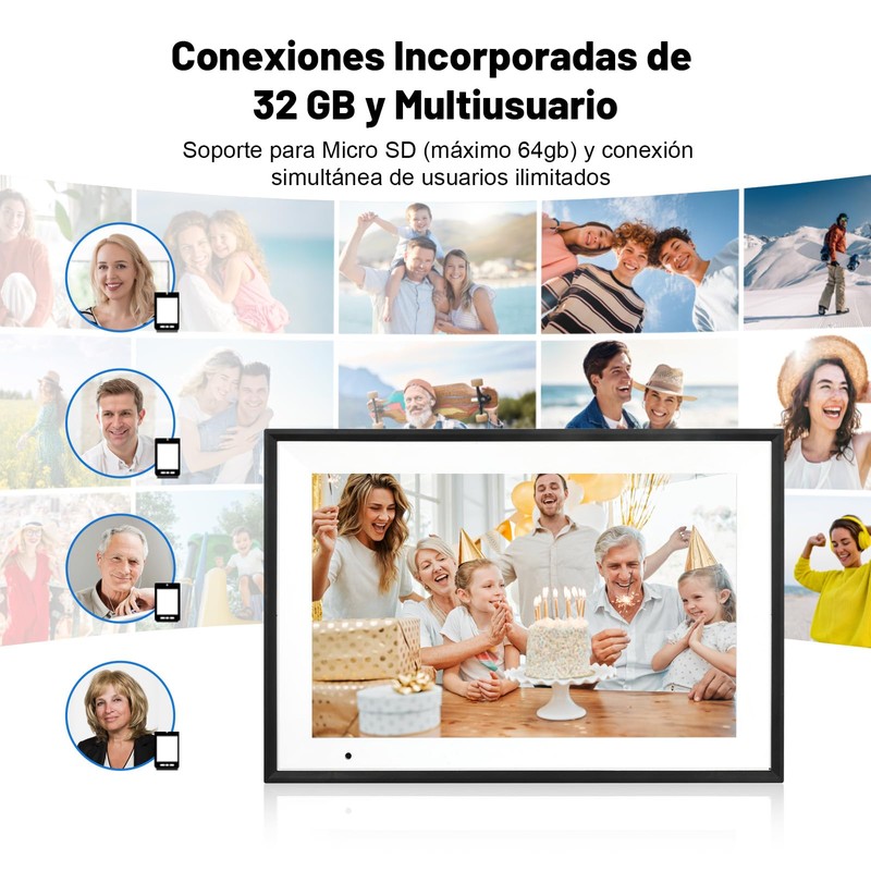 AEEZO Digital Picture Frame WLAN 10.1 Inches, 1280 x 800