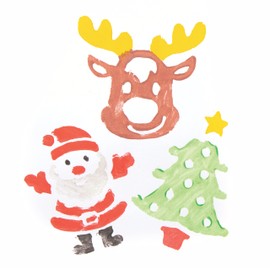 Baker Ross Christmas Foam Stamp FC263-10 Pieces Painting Supplies Stamp Set for Kids Ideal for Kids Arts and Crafts Projects