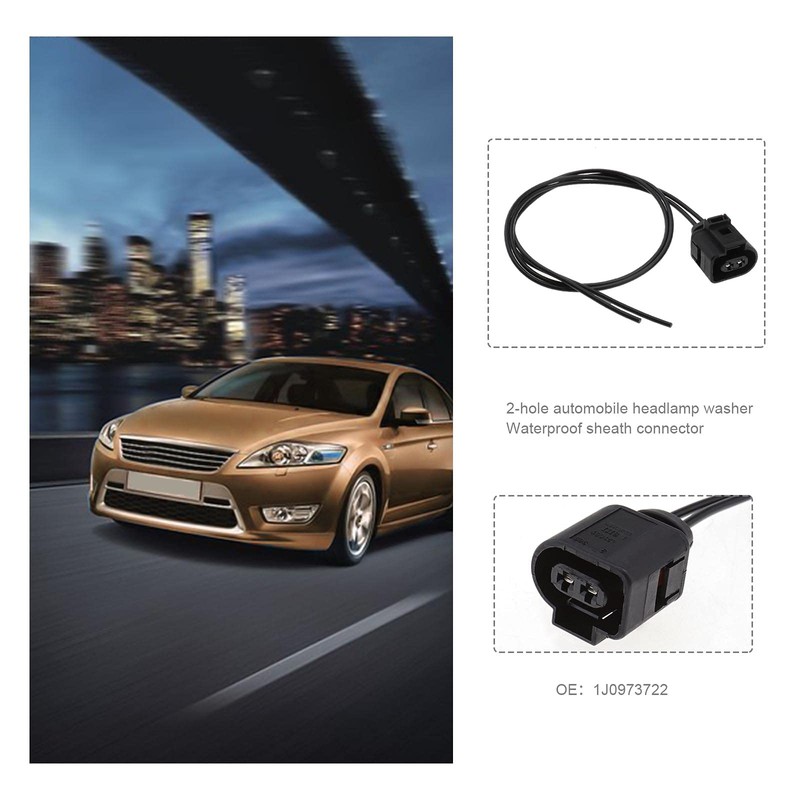 eMagTech Replacement connector headlight wiring harness socket 2-pin 1J0973722 2