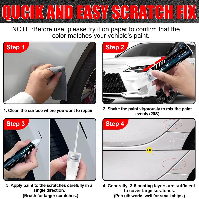 COSLAKE Car Touch Up Paint(Obsidian(212)) for Lexus, Car Paint Scratch