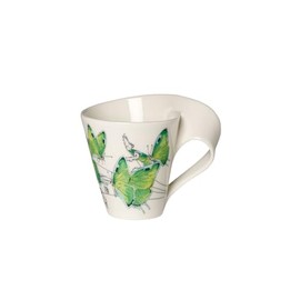 Villeroy und Boch NewWave Caffè Kaffeebecher "Deep Green Hairstreak", 300 ml, Höhe: 11 cm, Premium Porzellan, Grün