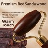 Red Sandalwood Face Roller & Leaf Gua Sha Set, Dual