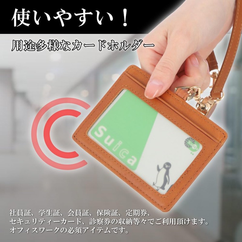 CIBOLA Luxury Cowhide Leather ID Card Holder, Genuine Leather, Horizontal