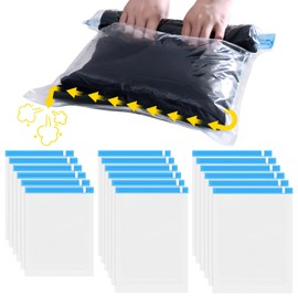 [Set of 18] Compression Bags, Travel Clothes, Compression Bags, Travel Compression Bags, Vacuum Storage Bags, Clothes Change Storage, School, Moving, Business Trips, Moving, Hand Winding for Home,
