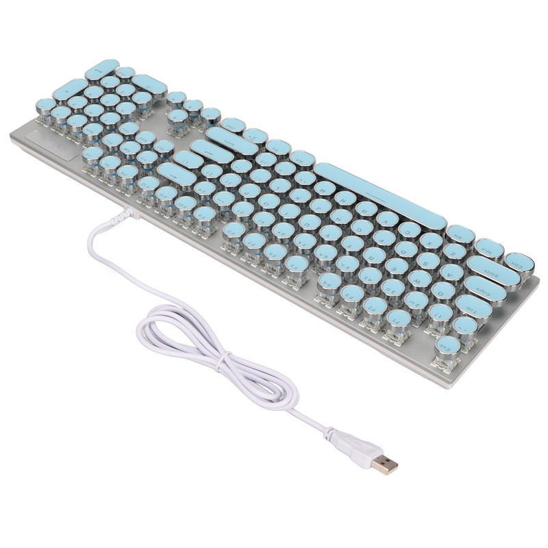 Blue Switch Mechanical Keyboard 104 Keys Backlight Ergonomic Retro Steampunk