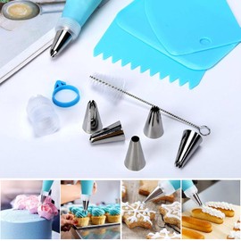 Kits de 34 Piezas de Boquillas para Manga Pastelera,Stainless Juego de 34 Boquillas de Glaseado, Cake Decoration Tool,Manga pastelera Reutilizable, 3 Espátulas de Repostería
