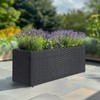 LEWIS&WAYNE Large Rectangular Block Planter Box Handmade Wicker Tall Planters