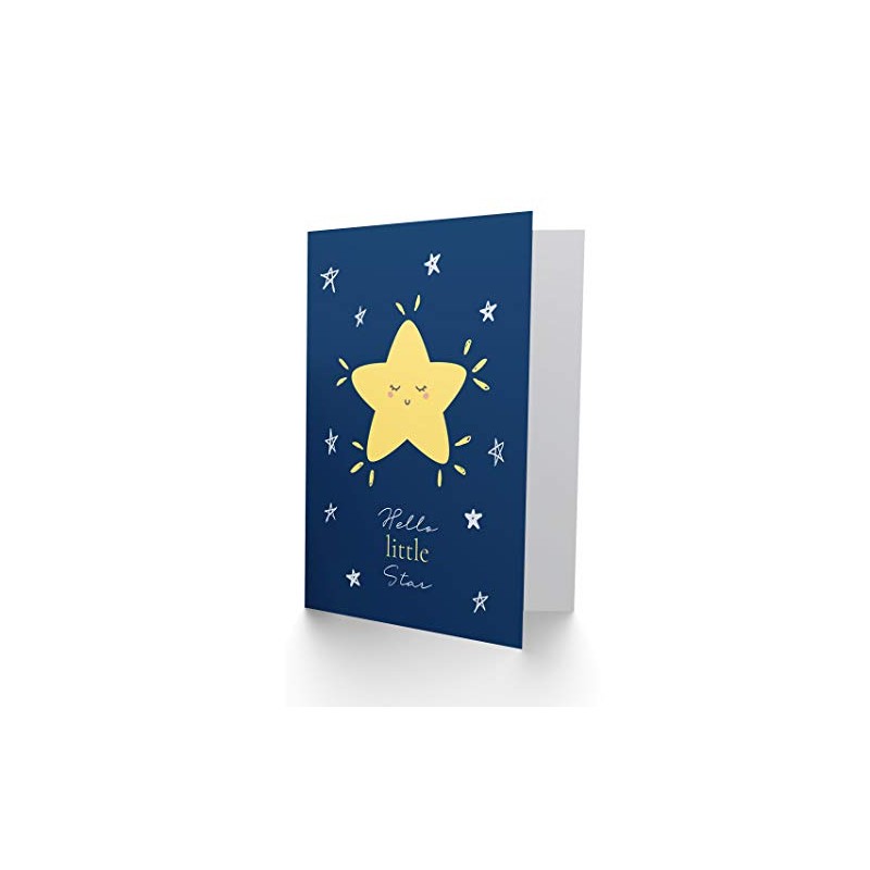 Wee Blue Coo New Baby Hello Little Star Sealed Greeting