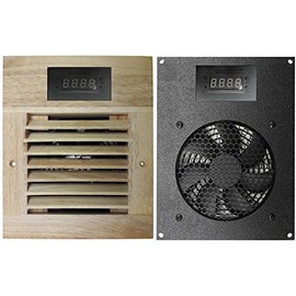 Coolerguys Programmable Thermostat Cooling Kit for Cabinets, AV, and Components (Oak, Single 120mm Pro)