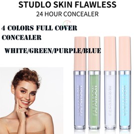 Mikabila (02, F)4-Farbige Concealer,Concealer Augenringe,Color Corrector,Long-lasting Concealer Flüssig Concealer High Coverage Concealer Wasserfester Flüssiger Abdeckstift,zum Abdecken