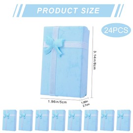 24 Pack Jewelry Gifts Boxes,Kraft Boxes,Rectangular Cardboard Packaging Box Set,Paper Gift Wrapping Boxes with Ribbon Bow-Knot,for Anniversaries Weddings Party Festivals Birthdays DIY Gift Wrapping