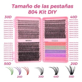 804 Kit Pestañas Maquillaje Diy Extension 9-18mm 30d 40d 50d                                                                                          
