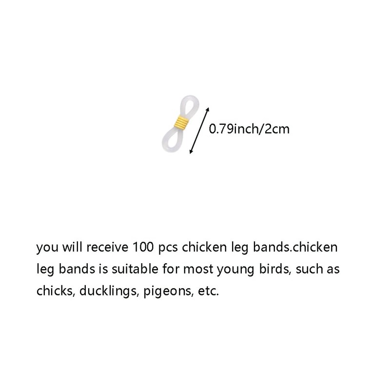 100 Pcs Adjustable Chicken Leg Bands, Newly Hatched Chick Spraddle