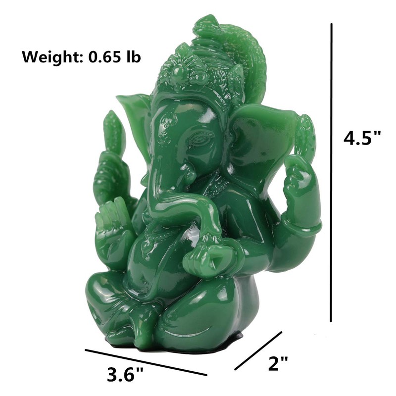 Lord Ganesh Statues - Dark Green Jade Ganesh Idol Figurine