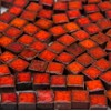 Mini Ceramic Tiles (0.19inch or 5mm) 250 Pieces, Red Orange,