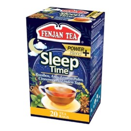 Fenjan Tea Power Blend Sleep Time Rooibos, Anis, Lemon Balm, Cinnamon & Linden Tea (40g) 20 Tea Bags (Pack of 6)