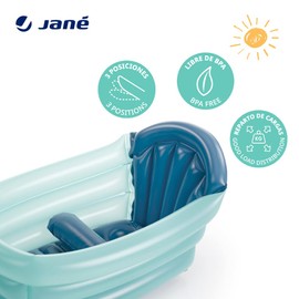 Jané 3 Position 30 Litre Inflatable Baby Bath Tub - Suitable from Birth - Growing Positions with Divider and Headrest