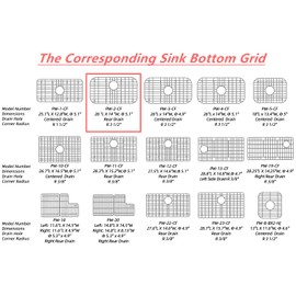 MIYUPTC Kitchen Sink Grid Protectors, 26 x 14 inch Stainless Steel Sink Rack Bottom Grid Rear Drain Single Sink Bowl for Kitchen