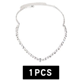 Womens Headbands for Short Hair - Crystal Head Chain Silver Layered Bride Headpiece Rhinestone Festival Hair Accessories 4308